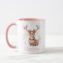 Search for pink reindeer mugs Watercolor