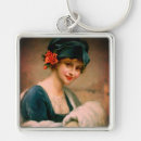 Search for vintage portrait key rings Blue
