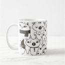 Search for cat doodle mugs White