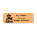Search for witch cat return address labels Pumpkin