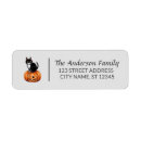 Search for family with cat return address labels Halloween