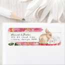 Search for white bunny return address labels Watercolor
