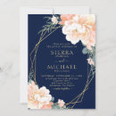 Search for navy blue peach wedding invitations Modern