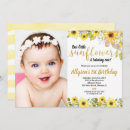 Search for sunflower photo birthday invitations Yellow