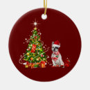 Search for french bulldog christmas tree decorations Santa