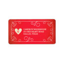 Search for monogram heart return address labels Red