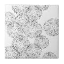 Search for black and white flowers tiles Retro