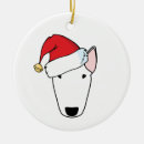 Search for bull terrier christmas tree decorations Santa