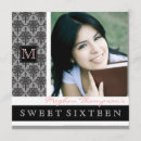Search for monogram sweet 16 invitations Black