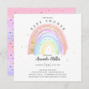 Search for pink gold baby shower invitations Rainbow
