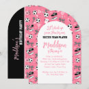 Search for soccer player birthday invitations Pink