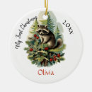 Search for racoons christmas tree decorations Baby 1st christmas