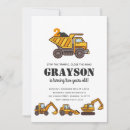 Search for construction vehicle birthday invitations Cute