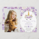 Search for unicorn 7th birthday invitations Girl