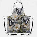 Search for butterfly on black aprons For her