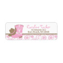Search for pink and brown return address labels Girl baby shower