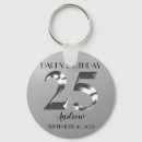 Search for 25th birthday key rings Silver
