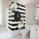 Search for gold black white shower curtains Monogrammed