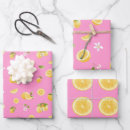Search for pink lemon wrapping paper Watercolor