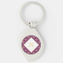 Search for purple damask monogram key rings Elegant