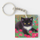 Search for white cats key rings Black and white cat