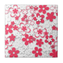 Search for red and white flower tiles Flowers