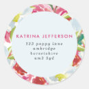 Search for floral round return address labels Summer