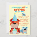 Search for puppy 1st birthday invitations Blue