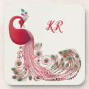 Search for peacock coasters Monogrammed