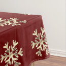 Search for gold and red christmas tablecloths Snowflake