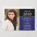 Search for blue and black graduation invitations White