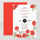 Search for red poppies wedding invitations Chic
