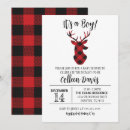 Search for buck baby shower invitations Buffalo plaid