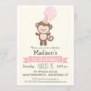 Search for girl monkey birthday invitations Cute