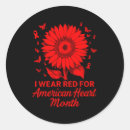 Search for heart disease awareness month stickers Red