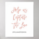 Search for help us capture the love wedding signs Rose gold