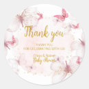 Search for butterfly thank you tag stickers Baby shower