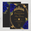 Search for royal blue black birthday invitations Mis quince anos
