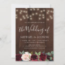 Search for rustic burgundy wedding invitations Wood