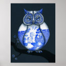 Search for blue owl art Vintage