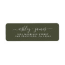 Search for olive return address labels Modern typography