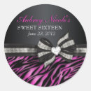 Search for zebra sweet sixteen stickers Black