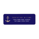 Search for faux gold foil return address labels Navy