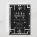 Search for black silver sweet 16 invitations Vintage