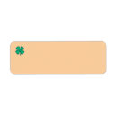 Search for irish clover return address labels Four leaf clover