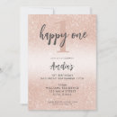 Search for rose gold 1st birthday invitations Modern