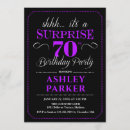 Search for purple surprise party invitations Elegant