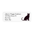 Search for cat silhouette return address labels Kitten