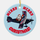 Search for biplane christmas tree decorations Santa