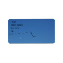 Search for flight return address labels Blue sky